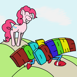 Size: 2000x2000 | Tagged: safe, artist:tunrae, pinkie pie, earth pony, pony, atg 2019, grin, literal words, newbie artist training grounds, smiling