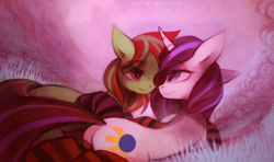 Size: 1200x710 | Tagged: safe, artist:foxinshadow, oc, oc only, oc:sony, earth pony, pony, unicorn, bedroom eyes, clothes, female, lesbian, socks, striped socks