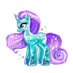 Size: 500x500 | Tagged: safe, artist:njeekyo, diamond mint, pony, simple background, solo, water cuties, white background