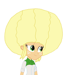 Size: 1209x1373 | Tagged: safe, artist:bigpurplemuppet99, applejack, equestria girls, afro, solo