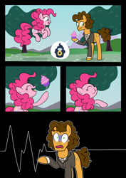 Size: 1076x1518 | Tagged: safe, artist:ashidaii, cheese sandwich, pinkie pie, pony, cheesepie, clothes, comic, cupcake, female, food, male, ring, shipping, straight, suit