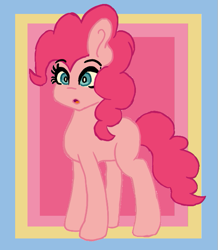 Size: 547x628 | Tagged: safe, artist:moonlightdisney5, pinkie pie, pony, colorful background, cute, diapinkes, solo