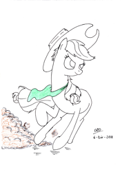 Size: 2477x3500 | Tagged: safe, artist:gafelpoez, applejack, earth pony, pony, dust, freedom, josé hernández, los redondos, martín fierro, patricio rey, redonditos de ricota, trotting