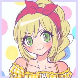 Size: 600x600 | Tagged: safe, applejack, human, equestria girls, anime, humanized, looking at you, solo, かわいいおんなのこメーカー