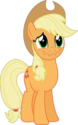 Size: 4341x6898 | Tagged: safe, artist:notlikelyanartist, applejack, earth pony, pony, simple ways, absurd resolution, amused, cute, jackabetes, simple background, solo, transparent background, vector, wavy mouth