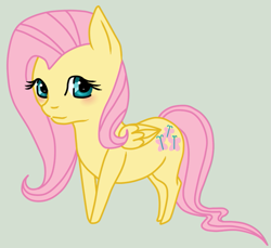 Size: 629x577 | Tagged: safe, artist:akaelin, fluttershy, pegasus, pony, blushing, female, looking at you, simple background, smiling, solo