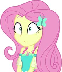 Size: 400x467 | Tagged: safe, fluttershy, equestria girls, geode of fauna, magical geodes, shocked, simple background, solo, transparent background, vector