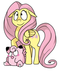 Size: 2399x2852 | Tagged: safe, artist:fangurley, fluttershy, pegasus, pony, clefairy, crossover, pokémon