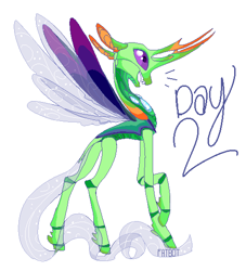 Size: 500x550 | Tagged: safe, artist:creeate97, thorax, changedling, changeling, changeling king, king thorax, male, pixel art, raised hoof, redesign, signature, simple background, solo, white background