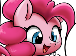 Size: 681x500 | Tagged: safe, artist:thecoldsbarn, pinkie pie, pony, cute, diapinkes, happy, smiling, wip