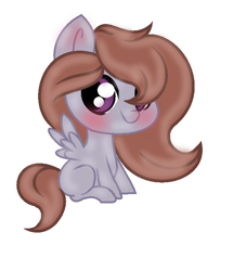 Size: 612x712 | Tagged: safe, artist:rose-moonlightowo, oc, pegasus, pony, blushing, chibi, female, mare, simple background, sitting, solo, white background