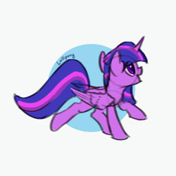 Size: 600x600 | Tagged: safe, artist:lollipony, twilight sparkle, twilight sparkle (alicorn), alicorn, pony, female, mare, simple background, sketch, solo, white background