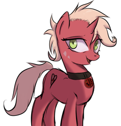 Size: 1119x1166 | Tagged: safe, artist:wildrose, oc, oc only, oc:lovebug, unicorn, collar, female, mare, simple background, sketch, solo, white background