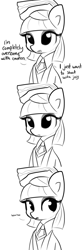 Size: 1650x4950 | Tagged: safe, artist:tjpones, maud pie, earth pony, pony, black and white, bust, comic, dialogue, female, graduation, graduation cap, grayscale, hat, irrational exuberance, mare, maudabetes, monochrome, necktie, rocktorate, simple background, smiling, solo, when she smiles, white background