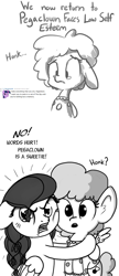 Size: 522x1206 | Tagged: safe, artist:nimaru, artist:tjpones, twilight sparkle, oc, oc:pegaclown, oc:winter willow, pegasus, pony, horse wife, ask, bust, clown, comic, comments, crying, dialogue, female, floppy ears, grayscale, heartwarming, honk, hug, i can't believe it's not tjpones, low self esteem, mare, monochrome, motivational, reddit, sad, simple background, teary eyes, tumblr, white background, who framed roger rabbit