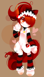 Size: 900x1552 | Tagged: safe, artist:snow angel, oc, oc only, oc:love, pony, bipedal, clothes, cute, pixiv, socks, solo, striped socks