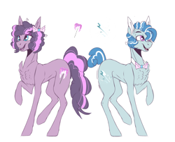 Size: 2295x1870 | Tagged: safe, artist:anyatrix, oc, oc only, oc:sugar rush, oc:sweet tooth, earth pony, pony, bowtie, chest fluff, female, male, mare, offspring, parent:party favor, parent:pinkie pie, parents:partypie, simple background, stallion, twins, white background