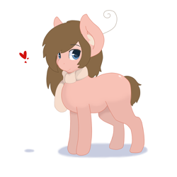 Size: 914x914 | Tagged: safe, artist:kittyshy, oc, earth pony, pony, clothes, female, mare, scarf, simple background, solo, white background