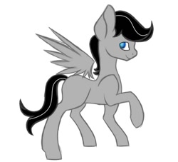 Size: 960x872 | Tagged: safe, artist:birdsarecool, oc, oc:chopsticks, pegasus, pony, floating wings, male, raised hoof, simple background, smiling, solo, stallion, white background