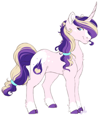 Size: 1915x2138 | Tagged: safe, artist:mah521, oc, oc:nova andromeda, pony, unicorn, cloven hooves, curved horn, female, mare, offspring, parent:princess cadance, parent:shining armor, parents:shiningcadance, simple background, solo, white background