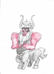 Size: 1700x2338 | Tagged: safe, artist:joey012, lord tirek, anatomically incorrect, coloured pencil, incorrect leg anatomy, pencil, simple background, solo, traditional art, white background