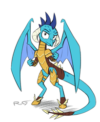 Size: 1193x1454 | Tagged: safe, artist:quadrog, princess ember, dragon, armor, dragon armor, dragoness, female, looking at you, simple background, solo, white background