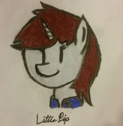 Size: 2208x2264 | Tagged: safe, artist:antique1899, oc, oc only, oc:littlepip, pony, unicorn, fallout equestria, bust, clothes, fanfic, fanfic art, female, horn, mare, simple background, solo, traditional art, vault suit, white background