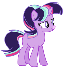 Size: 960x984 | Tagged: safe, artist:thesmall-artist, oc, oc:magic galaxy, pony, unicorn, female, magical lesbian spawn, mare, offspring, parent:starlight glimmer, parent:twilight sparkle, parents:twistarlight, simple background, solo, white background