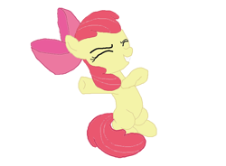 Size: 820x603 | Tagged: safe, artist:optimusv42, apple bloom, earth pony, pony, brotherhooves social, chest pounding, eyes closed, female, filly, foal, simple background, solo, trace, white background