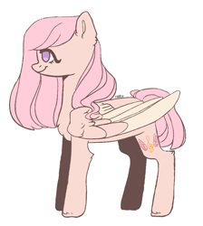 Size: 783x875 | Tagged: safe, artist:harusocoma, oc, oc:cristin, pegasus, pony, female, mare, offspring, parent:fluttershy, parents:canon x oc, simple background, solo, white background