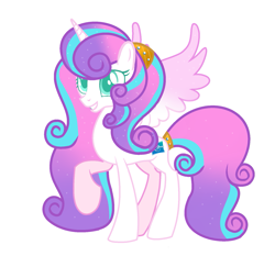 Size: 1781x1661 | Tagged: safe, artist:rachelclaraart, princess flurry heart, alicorn, pony, base used, hasbro logo, older, raised hoof, simple background, solo, white background