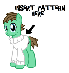 Size: 788x832 | Tagged: artist needed, safe, oc, oc:ian, earth pony, pony, arrow, clothes, free to use, looking at you, male, simple background, smiling, solo, stallion, sweater, turtleneck, white background