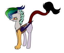 Size: 2417x1980 | Tagged: safe, artist:pinkgalaxy56, oc, oc:destroyed sun, draconequus, hybrid, interspecies offspring, male, offspring, parent:discord, parent:princess celestia, parents:dislestia, simple background, solo, white background