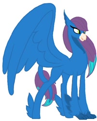 Size: 384x478 | Tagged: safe, artist:grimm821525, oc, oc:blue wave, classical hippogriff, hippogriff, female, simple background, solo, white background