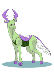 Size: 1240x1754 | Tagged: safe, artist:valo-son, thorax, changedling, changeling, cloven hooves, king thorax, looking back, male, simple background, solo, white background, wingless