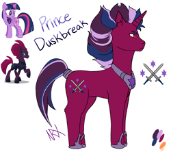 Size: 1050x1000 | Tagged: safe, artist:amaryllis-raven, tempest shadow, twilight sparkle, twilight sparkle (alicorn), alicorn, my little pony: the movie, female, lesbian, magical lesbian spawn, offspring, parent:tempest shadow, parent:twilight sparkle, parents:tempestlight, shipping, simple background, tempestlight, white background