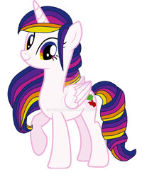 Size: 1024x1235 | Tagged: safe, artist:pokeponyeq, oc, oc only, oc:celentina, alicorn, pony, base used, female, mare, parent:princess celestia, simple background, solo, watermark, white background