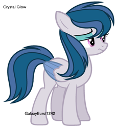 Size: 900x991 | Tagged: safe, artist:galarose12, oc, oc:crystal glow, pegasus, pony, female, mare, simple background, solo, two toned wings, white background