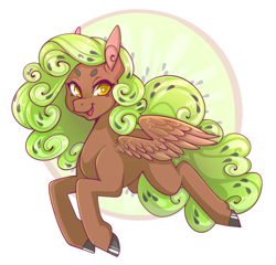 Size: 700x672 | Tagged: safe, artist:cinnamontwistz, oc, oc only, oc:kiwi, pegasus, pony, food, fruit, kiwi, kiwi fruit, simple background, solo, white background