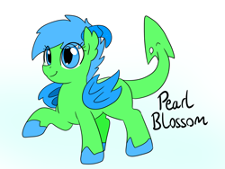 Size: 1200x900 | Tagged: safe, artist:dudey64, oc, oc only, oc:pearl blossom, dracony, hybrid, female, filly, horns, simple background, smiling, white background