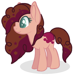 Size: 628x642 | Tagged: safe, artist:kitsunejulie, oc, oc:cherry surprise, earth pony, pony, female, mare, offspring, parent:cheese sandwich, parent:pinkie pie, parents:cheesepie, simple background, solo, white background