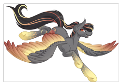 Size: 5875x4099 | Tagged: safe, artist:amazing-artsong, oc, oc:antares, pegasus, pony, absurd resolution, male, rainbow power, simple background, solo, white background