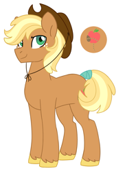 Size: 1641x2248 | Tagged: safe, artist:darlyjay, oc, oc:sun seed, earth pony, pony, male, offspring, parent:applejack, parent:caramel, parents:carajack, simple background, solo, stallion, white background