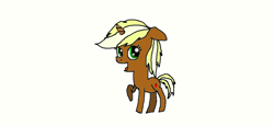 Size: 1006x464 | Tagged: safe, oc, oc only, unicorn, female, filly, offspring, parent:applejack, parent:trenderhoof, parents:trenderjack, simple background, solo, white background