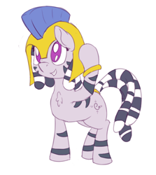 Size: 610x685 | Tagged: safe, artist:firecracker, oc, oc only, oc:zala, zebra, cute, female, filly, helmet, ocbetes, simple background, solo, white background