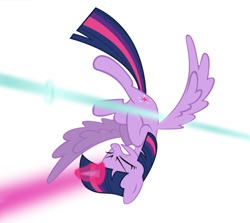 Size: 980x876 | Tagged: safe, twilight sparkle, twilight sparkle (alicorn), alicorn, the cutie re-mark, beam, cropped, flying, glowing horn, magic, simple background, vector, white background