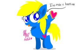 Size: 3072x2010 | Tagged: safe, artist:hearttheartist, oc, oc only, oc:heart cake, pegasus, pony, female, heart eyes, simple background, solo, white background, wingding eyes