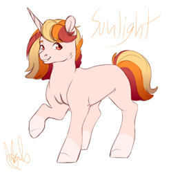 Size: 642x647 | Tagged: safe, artist:mah521, oc, oc:sunlight, pony, unicorn, female, mare, simple background, solo, white background