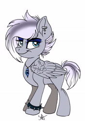 Size: 2768x3956 | Tagged: safe, artist:celestial-rainstorm, oc, oc:ophelia moon, pegasus, pony, female, filly, offspring, parent:double diamond, parent:night glider, parents:nightdiamond, simple background, solo, white background