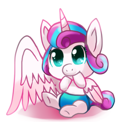 Size: 400x400 | Tagged: safe, artist:スカイ, princess flurry heart, alicorn, pony, baby, baby pony, cute, female, filly, flurrybetes, pixiv, simple background, solo, white background